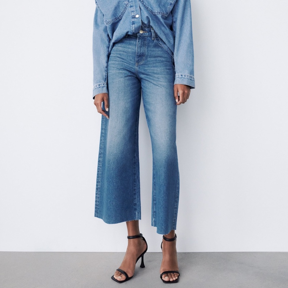 🆕 ZARA Culotte Jeans Mid Blue